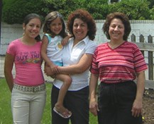 Four members of the Generations family together on the lawn